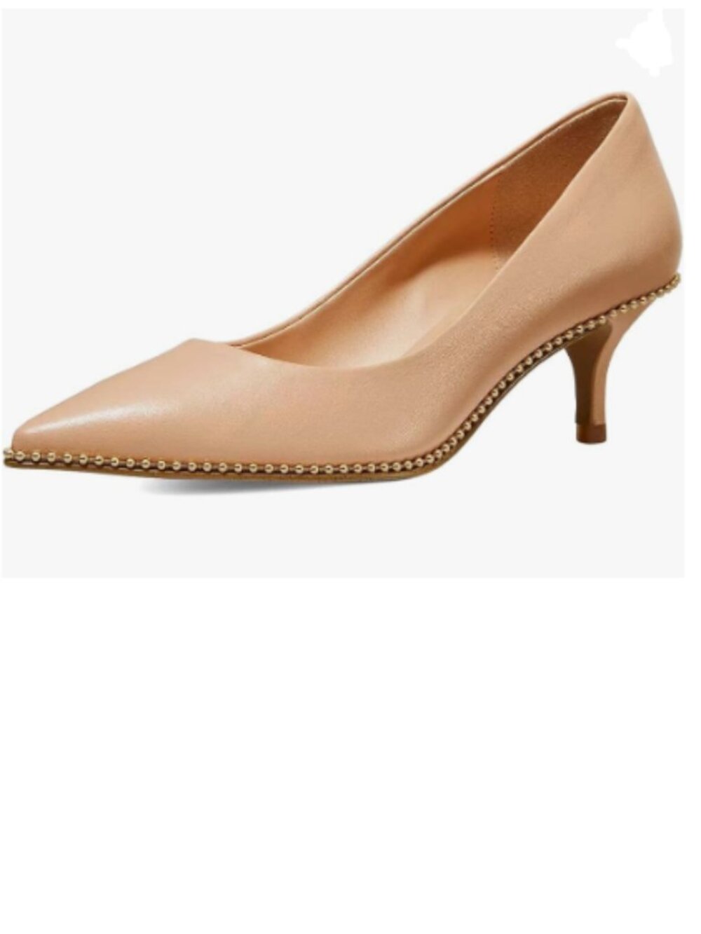XYD Nude Pumps with Kitten Heels Slip On Comfort Pointed Toe Studs Around Shoes